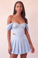 Load image into Gallery viewer, Light Pink Corset Ruched A-Line Short Cocktail Dress with Beading