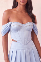 Load image into Gallery viewer, Light Pink Corset Ruched A-Line Short Cocktail Dress with Beading