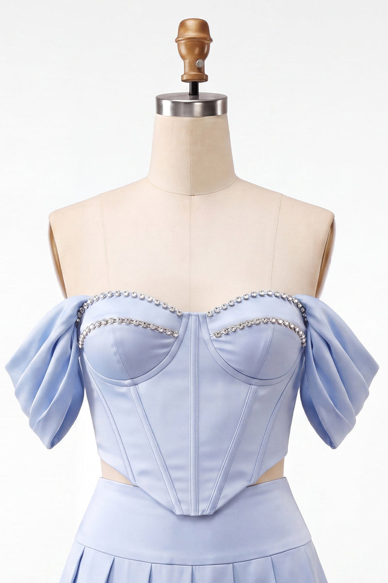 Load image into Gallery viewer, Light Pink Corset Ruched A-Line Short Cocktail Dress with Beading