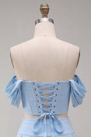 Load image into Gallery viewer, Light Pink Corset Ruched A-Line Short Cocktail Dress with Beading