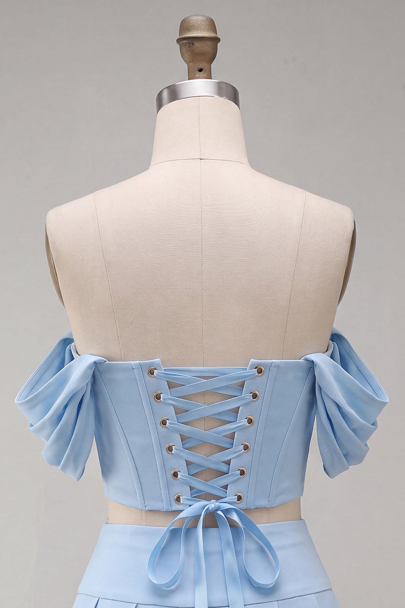 Load image into Gallery viewer, Light Pink Corset Ruched A-Line Short Cocktail Dress with Beading