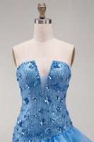 Load image into Gallery viewer, Sparkly Purple Floral Sequin Ruffled Tight Short Cocktail Dress