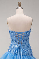 Load image into Gallery viewer, Sparkly Purple Floral Sequin Ruffled Tight Short Cocktail Dress