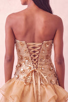 Load image into Gallery viewer, Sparkly Purple Floral Sequin Ruffled Tight Short Cocktail Dress
