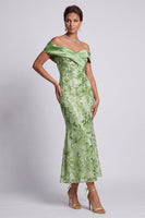 Load image into Gallery viewer, Sparkly Green Mermaid Floral Sequins Long Mother of the Bride Dress