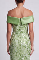 Load image into Gallery viewer, Sparkly Green Mermaid Floral Sequins Long Mother of the Bride Dress