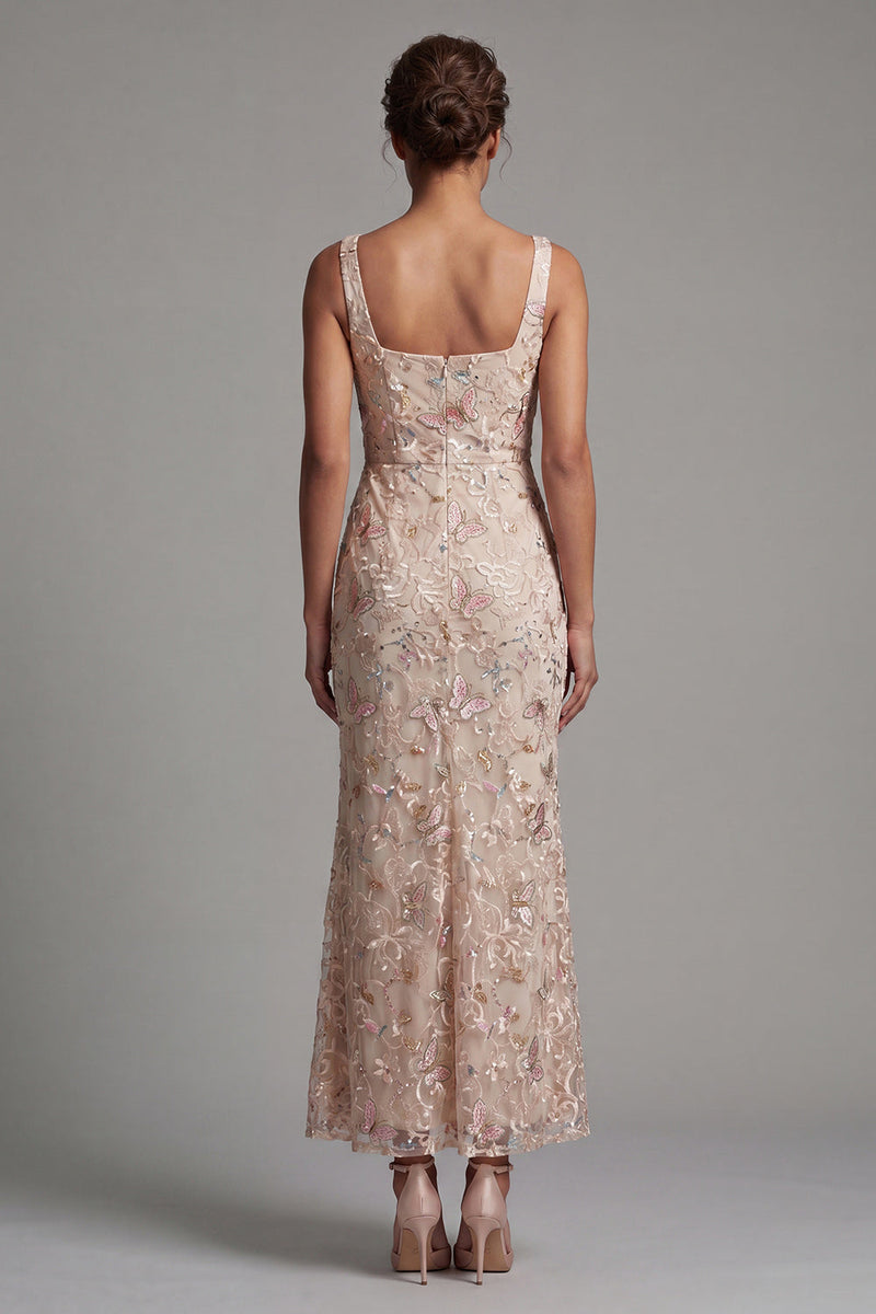 Load image into Gallery viewer, Floral Mermaid Sparkly Blush Sequins Long Mother of the Bride Dress
