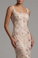 Load image into Gallery viewer, Floral Mermaid Sparkly Blush Sequins Long Mother of the Bride Dress