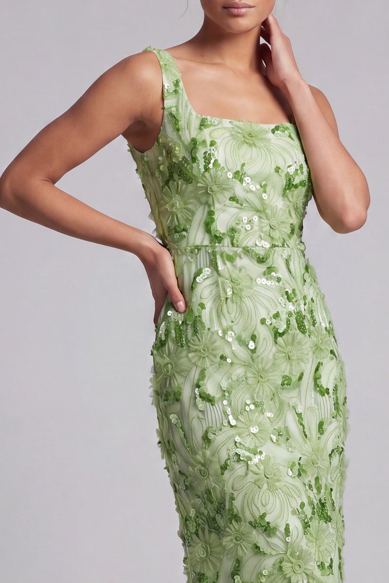 Load image into Gallery viewer, Floral Mermaid Sparkly Blush Sequins Long Mother of the Bride Dress