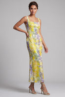 Load image into Gallery viewer, Floral Mermaid Sparkly Blush Sequins Long Mother of the Bride Dress