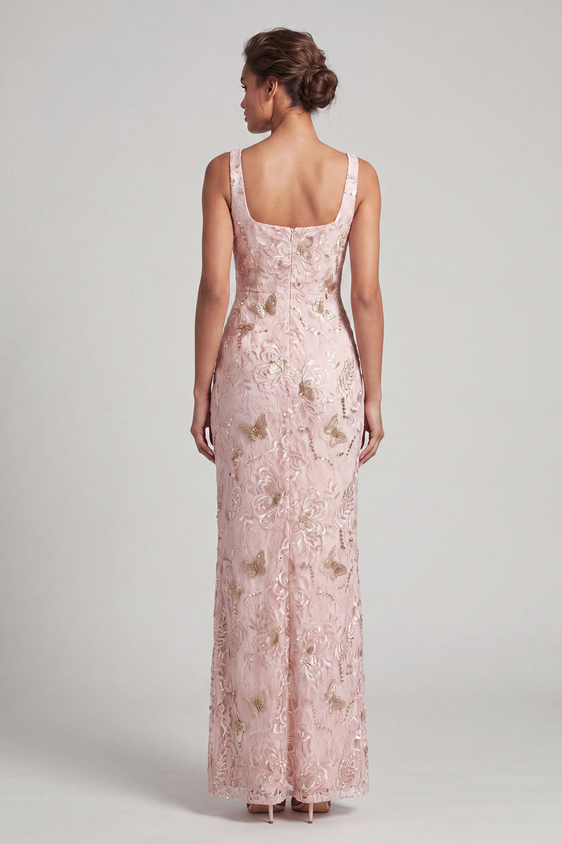 Load image into Gallery viewer, Floral Mermaid Yellow Sparkly Ruched Long Mother of the Bride Dress with Slit