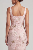 Load image into Gallery viewer, Floral Mermaid Yellow Sparkly Ruched Long Mother of the Bride Dress with Slit