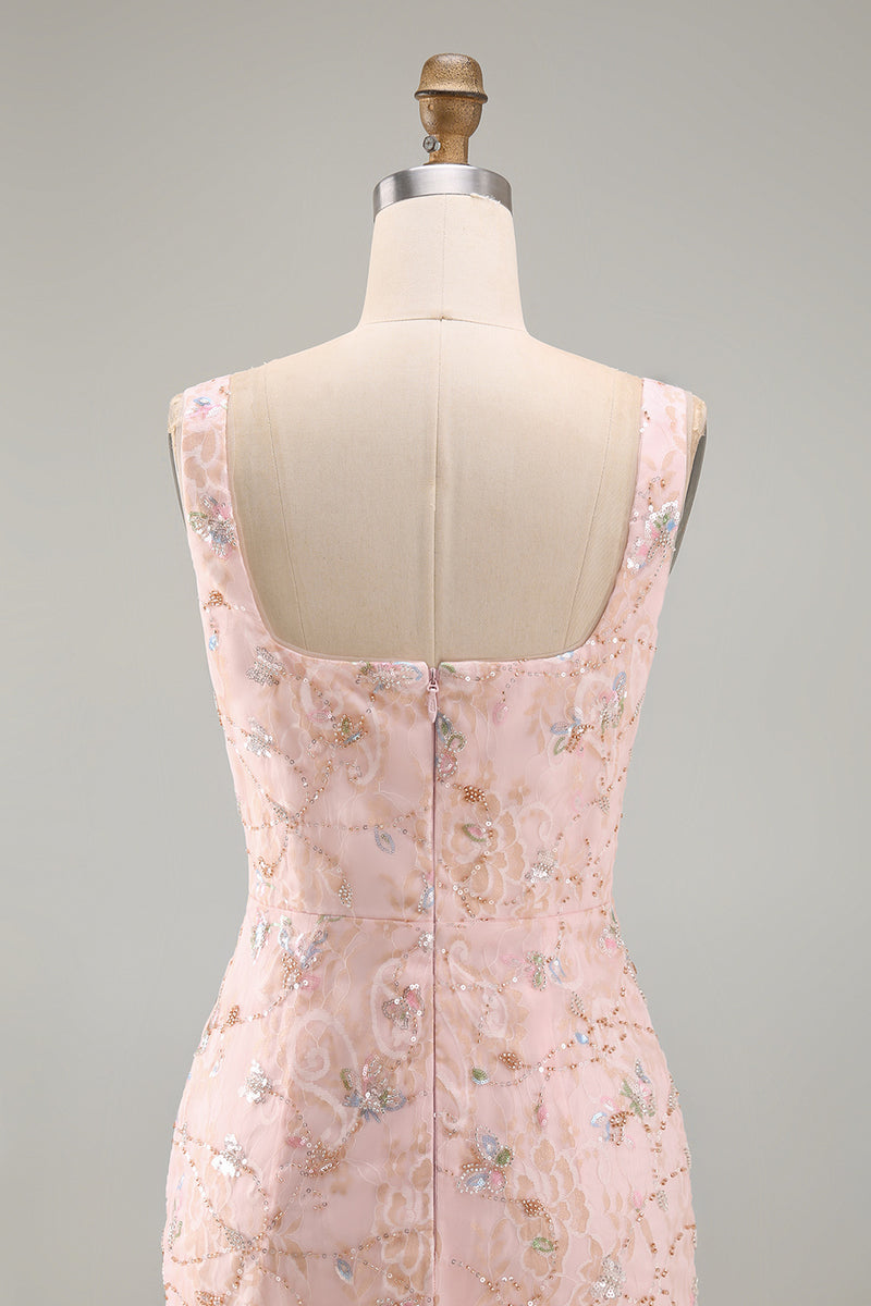 Load image into Gallery viewer, Floral Mermaid Yellow Sparkly Ruched Long Mother of the Bride Dress with Slit