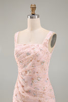 Load image into Gallery viewer, Floral Mermaid Yellow Sparkly Ruched Long Mother of the Bride Dress with Slit