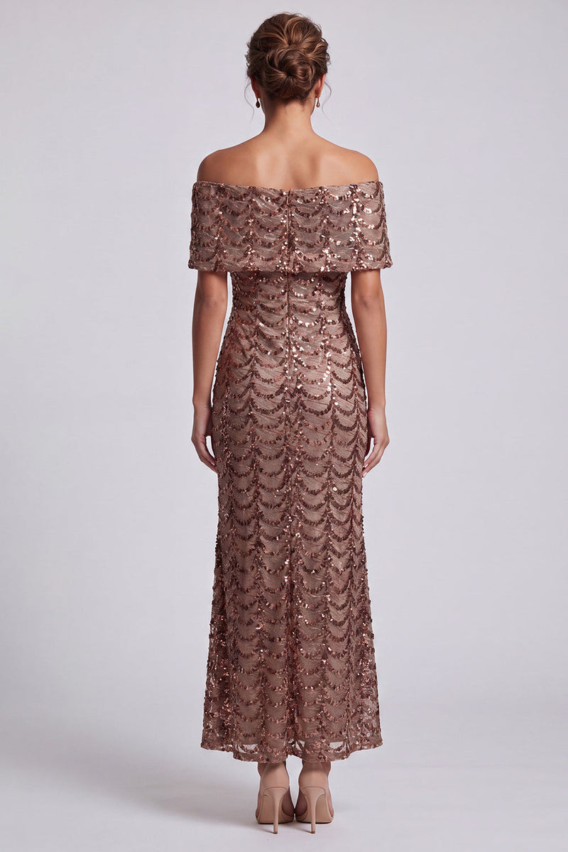 Load image into Gallery viewer, Sparkly Olive Sequins Mermaid Long Mother of the Bride Dress