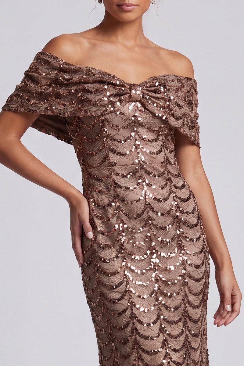 Load image into Gallery viewer, Sparkly Olive Sequins Mermaid Long Mother of the Bride Dress