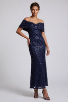 Load image into Gallery viewer, Sparkly Olive Sequins Mermaid Long Mother of the Bride Dress
