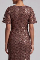 Load image into Gallery viewer, Sparkly Chocolates Sequins Mermaid Long Mother of the Bride Dress with Sleeves