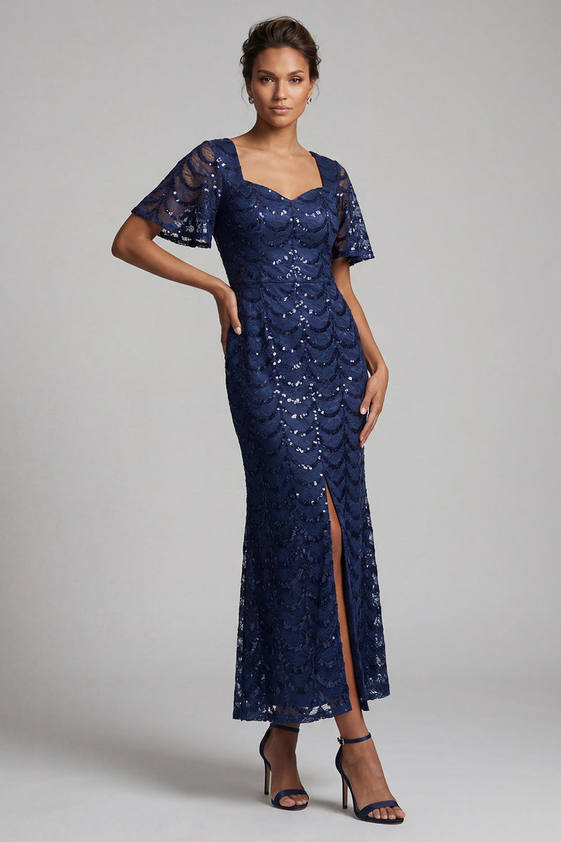 Load image into Gallery viewer, Sparkly Chocolates Sequins Mermaid Long Mother of the Bride Dress with Sleeves