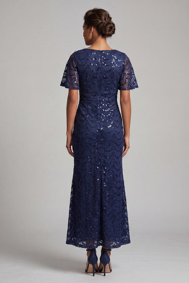 Load image into Gallery viewer, Sparkly Chocolates Sequins Mermaid Long Mother of the Bride Dress with Sleeves