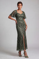 Load image into Gallery viewer, Sparkly Chocolates Sequins Mermaid Long Mother of the Bride Dress with Sleeves