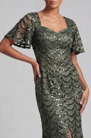Load image into Gallery viewer, Sparkly Chocolates Sequins Mermaid Long Mother of the Bride Dress with Sleeves