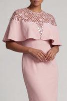 Load image into Gallery viewer, Sheath Sequins Sparkly Burgundy Long Mother of the Bride Dress with Cape