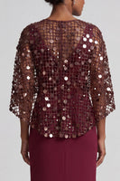 Load image into Gallery viewer, Sparkly Pink Sequins Mermaid Long Mother of the Bride Dress with Cape
