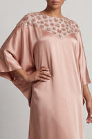 Load image into Gallery viewer, Sparkly Pink Sheath Boat Neck Long Mother of the Bride Dress with Sleeves