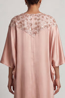Load image into Gallery viewer, Sparkly Pink Sheath Boat Neck Long Mother of the Bride Dress with Sleeves