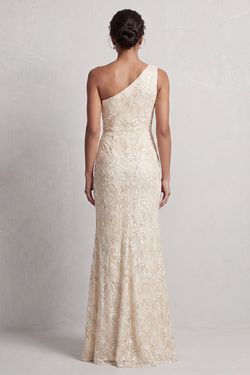 Load image into Gallery viewer, Mermaid Sequins Light Pink Sparkly Long Mother of the Bride Dress with Slit