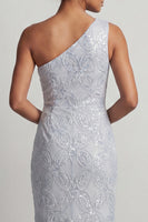 Load image into Gallery viewer, Mermaid Sequins Light Pink Sparkly Long Mother of the Bride Dress with Slit