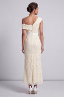 Load image into Gallery viewer, Mermaid Sequins Sparkly Apricot Long Mother of the Bride Dress with Slit