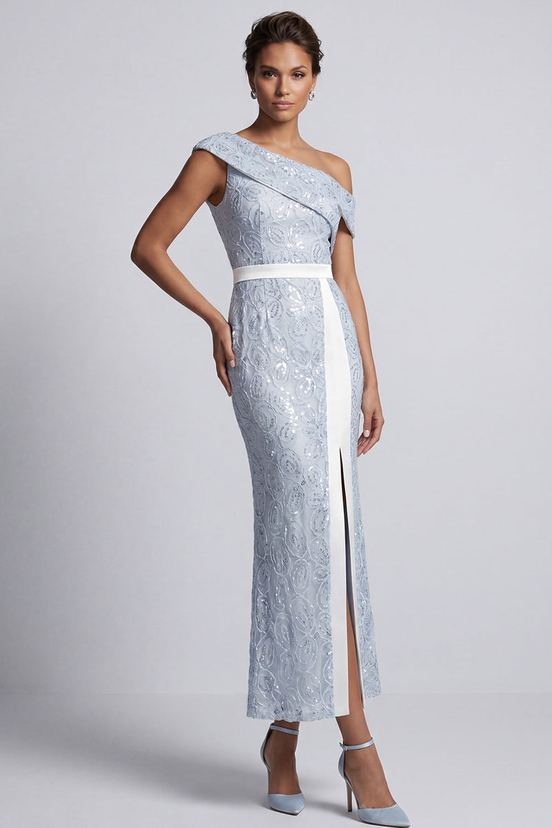 Load image into Gallery viewer, Mermaid Sequins Sparkly Apricot Long Mother of the Bride Dress with Slit