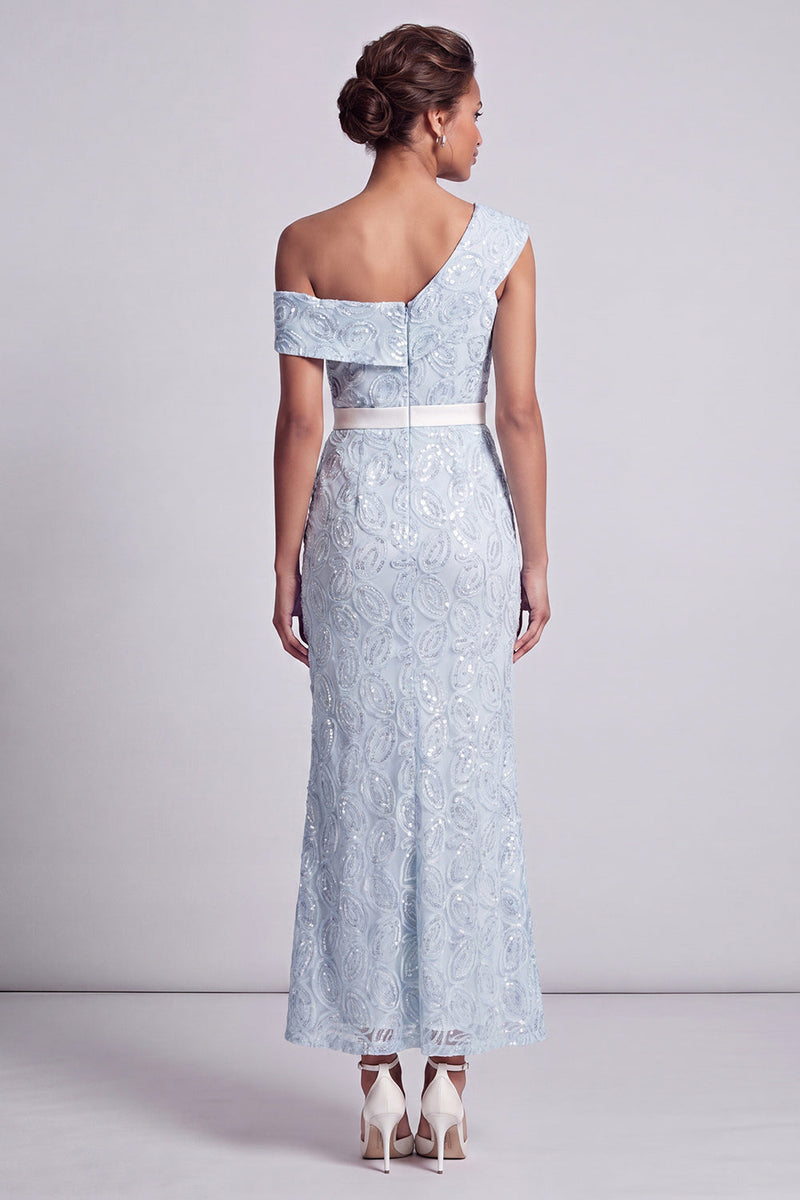 Load image into Gallery viewer, Mermaid Sequins Sparkly Apricot Long Mother of the Bride Dress with Slit