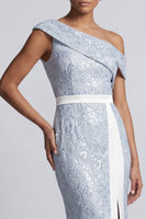 Load image into Gallery viewer, Mermaid Sequins Sparkly Apricot Long Mother of the Bride Dress with Slit