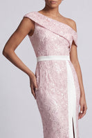 Load image into Gallery viewer, Mermaid Sequins Sparkly Apricot Long Mother of the Bride Dress with Slit