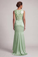 Load image into Gallery viewer, Sparkly Light Blue Mermaid Ruched Long Mother of the Bride Dress