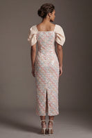 Load image into Gallery viewer, Sheath Sparkly Blush Sequins Long Mother of the Bride Dress with Slit