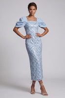 Load image into Gallery viewer, Sheath Sparkly Blush Sequins Long Mother of the Bride Dress with Slit