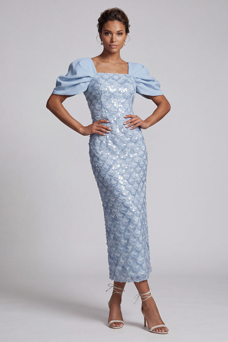 Load image into Gallery viewer, Sheath Sparkly Blush Sequins Long Mother of the Bride Dress with Slit