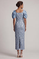Load image into Gallery viewer, Sheath Sparkly Blush Sequins Long Mother of the Bride Dress with Slit