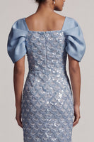 Load image into Gallery viewer, Sheath Sparkly Blush Sequins Long Mother of the Bride Dress with Slit