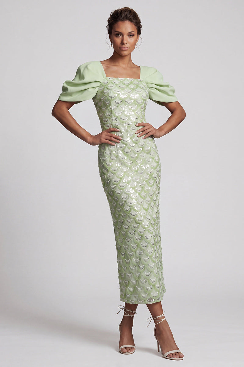Load image into Gallery viewer, Sheath Sparkly Blush Sequins Long Mother of the Bride Dress with Slit