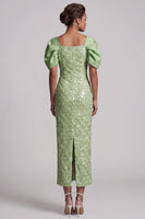 Load image into Gallery viewer, Sheath Sparkly Blush Sequins Long Mother of the Bride Dress with Slit