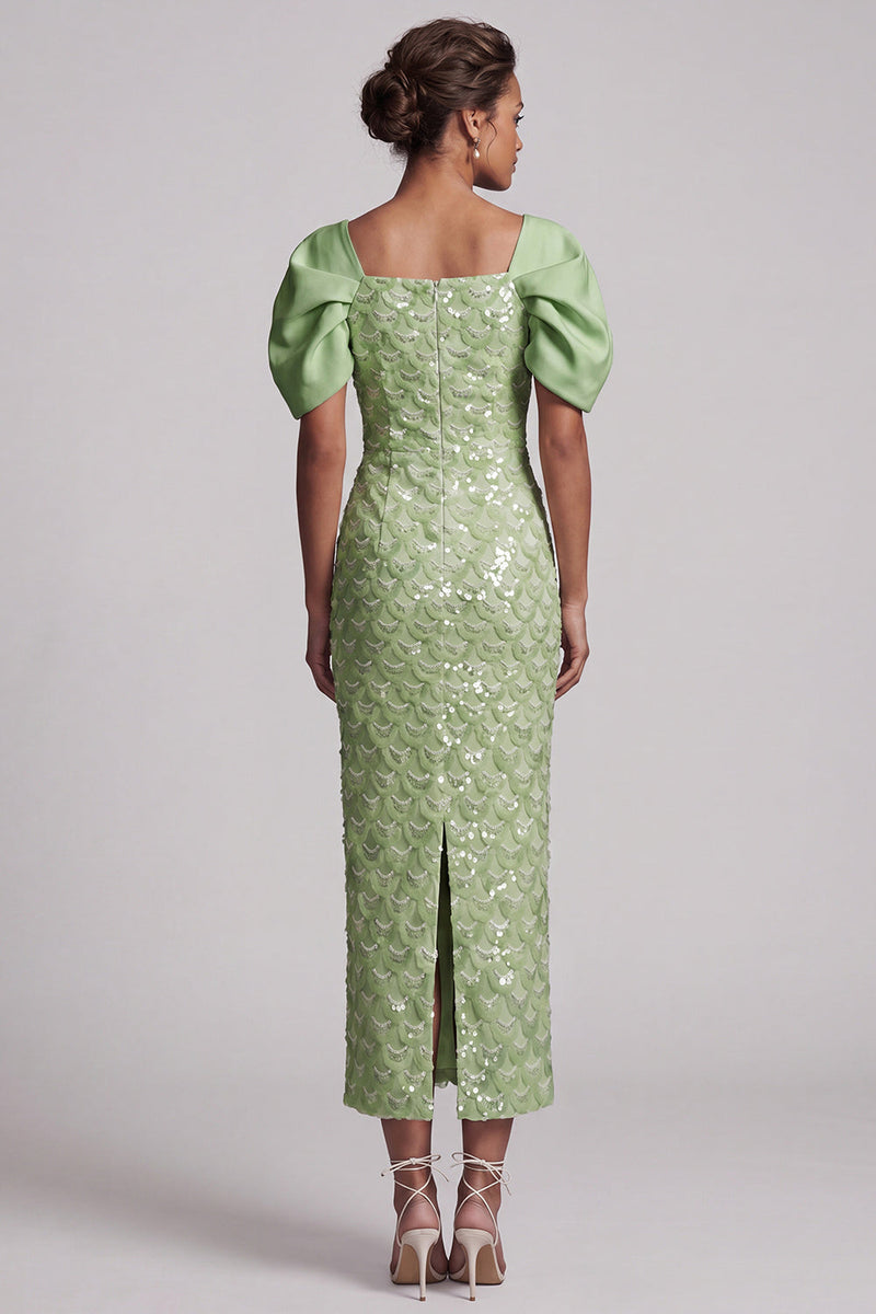 Load image into Gallery viewer, Sheath Sparkly Blush Sequins Long Mother of the Bride Dress with Slit