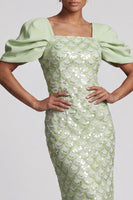 Load image into Gallery viewer, Sheath Sparkly Blush Sequins Long Mother of the Bride Dress with Slit
