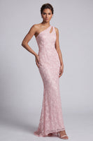 Load image into Gallery viewer, Sparkly Champagne Sequin Mermaid Long Mother of the Bride Dress with Keyhole