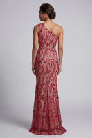 Load image into Gallery viewer, Sparkly Champagne Sequin Mermaid Long Mother of the Bride Dress with Keyhole
