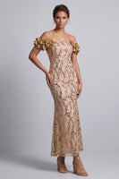 Load image into Gallery viewer, Sparkly Pink Sequin Mermaid Long Mother of the Bride Dress with 3D Flowers